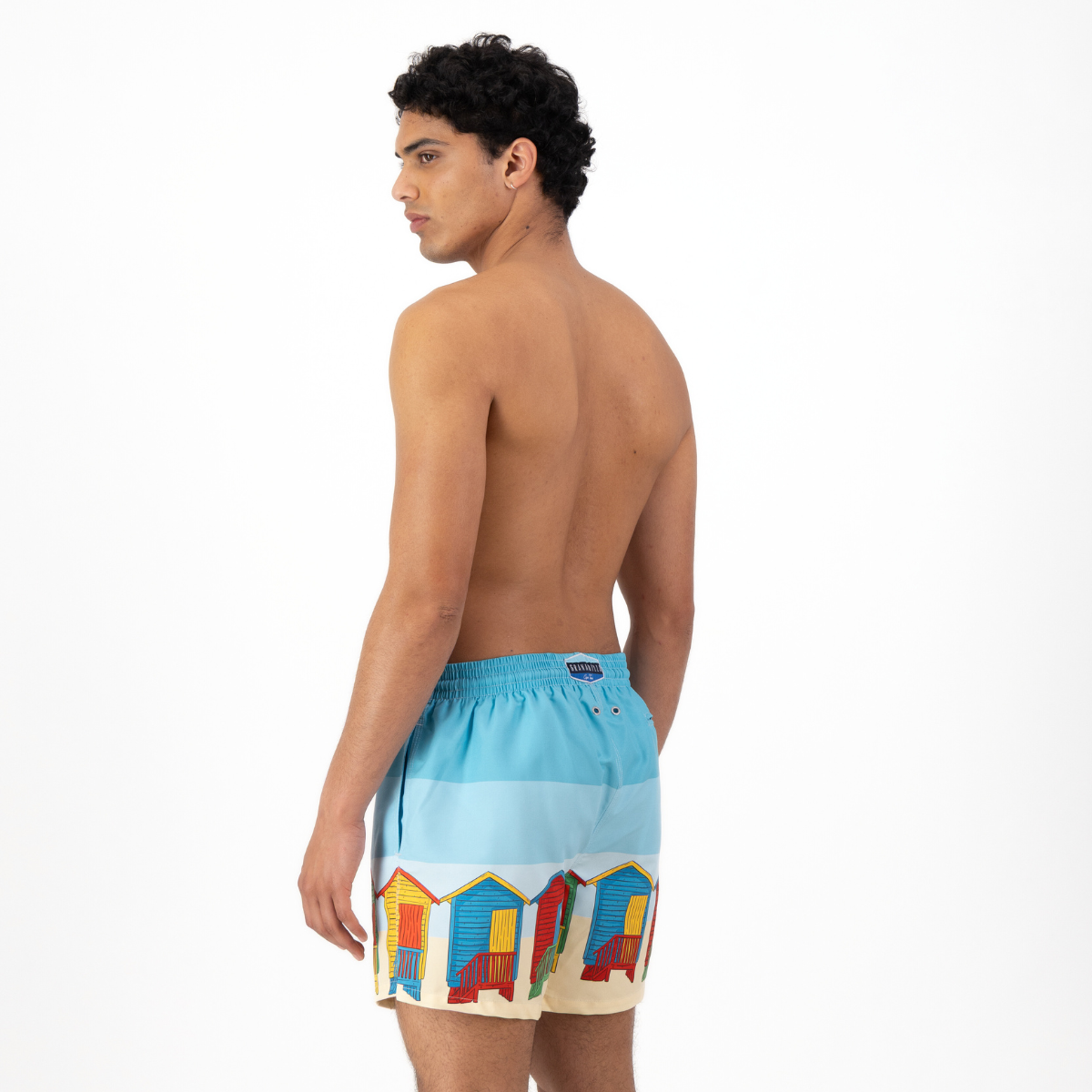 Mid Length Swim Short | Muizenburg Huts Blue