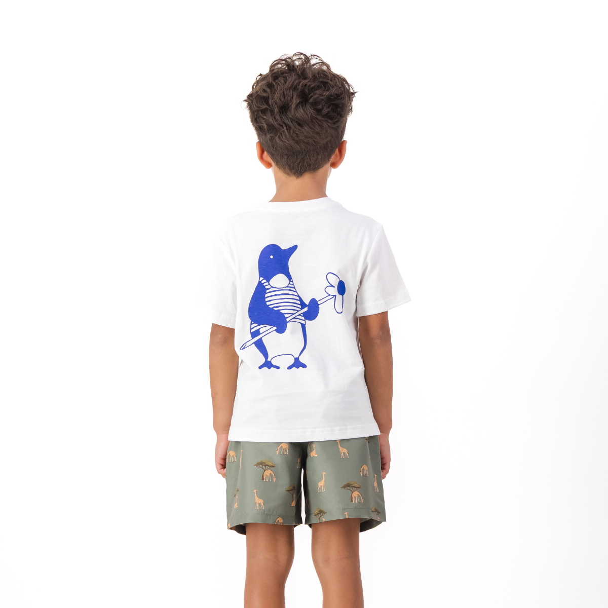 Kids Swim Shorts | Giraffe Green