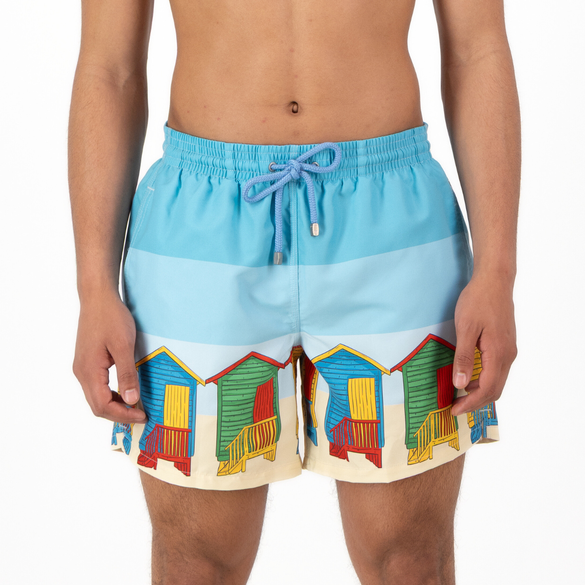 Mid Length Swim Short | Muizenburg Huts Blue