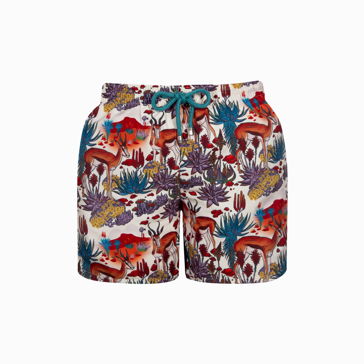 MID-LENGTH SWIM SHORTS | KAROO / CREAM