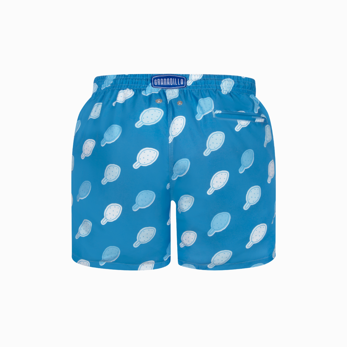 Mid Length Swim Short | Lolly Stickers Blue