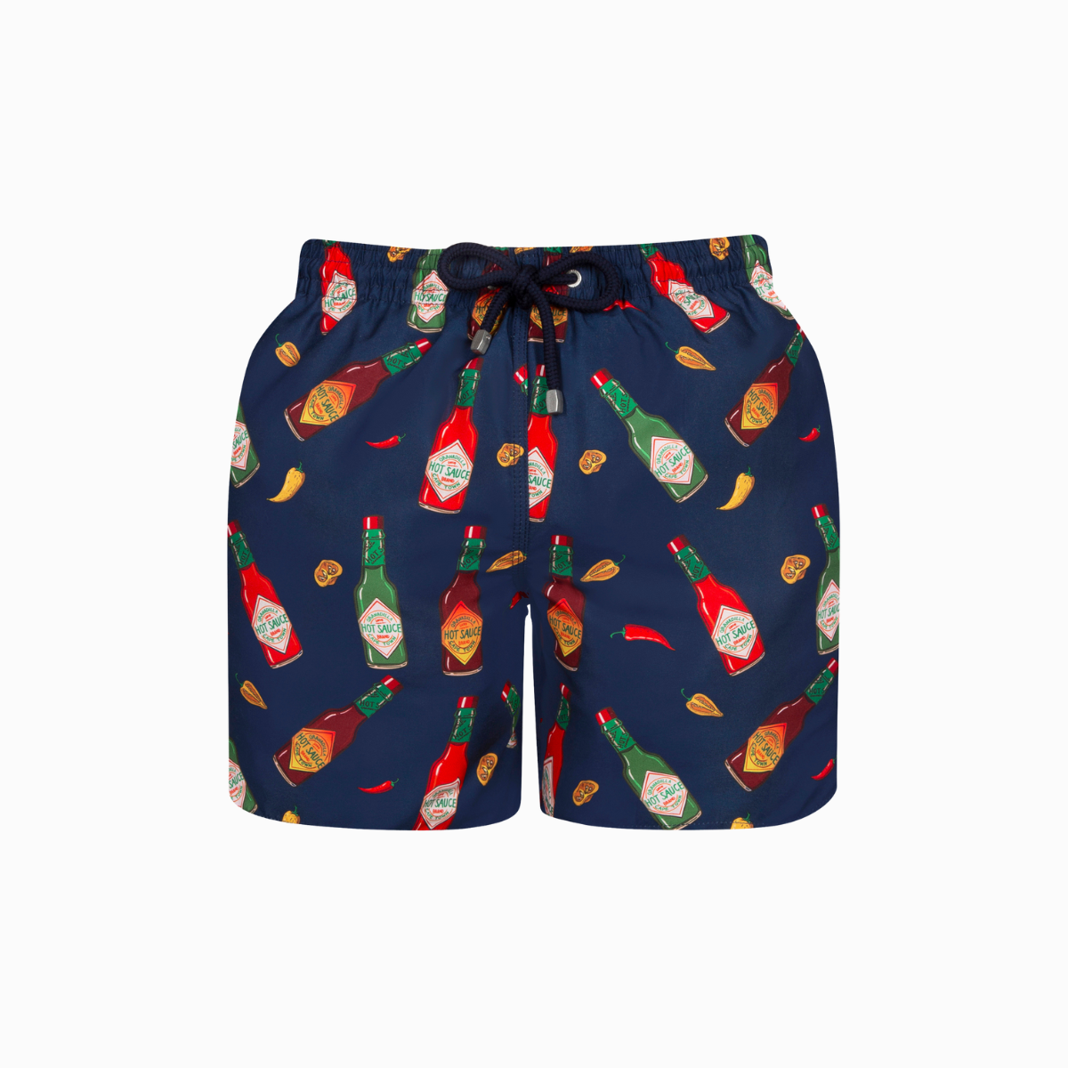 MID-LENGTH SWIM SHORTS | HOT SAUCE / NAVY